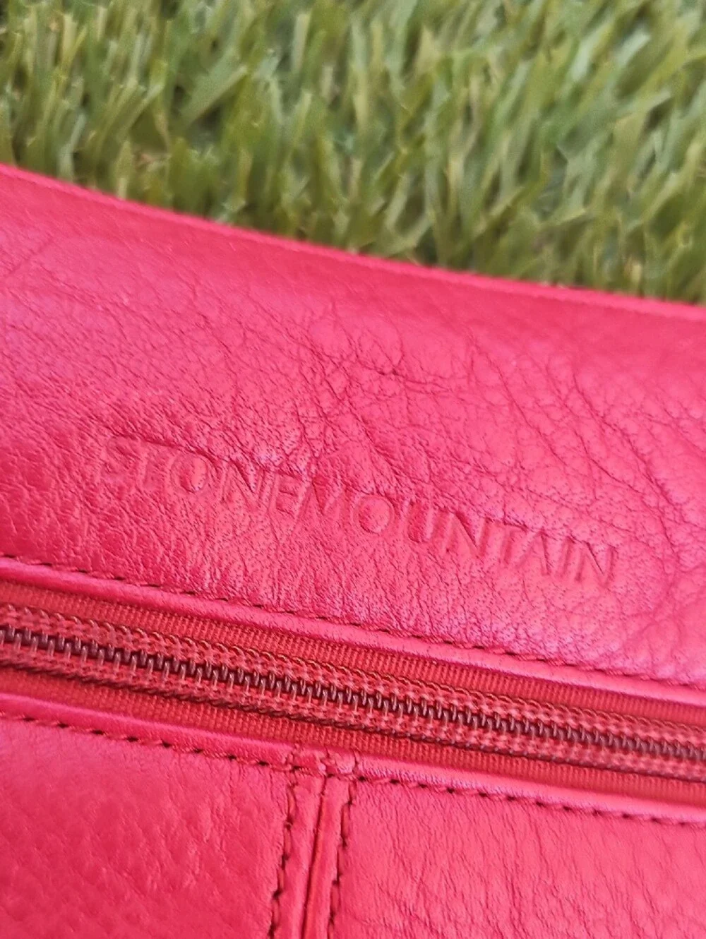 Stone Mountain Accessories Red Leather Shoulder Bag